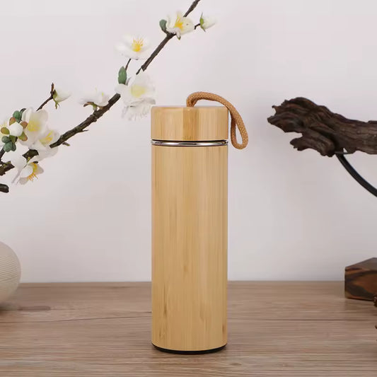 String Attached Bamboo Flask